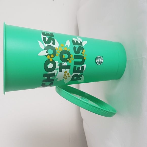 Starbucks 2023 Choose to Reuse Earth Green Tall Reusable Cup w Lid 24 oz/709 ml - Picture 1 of 16